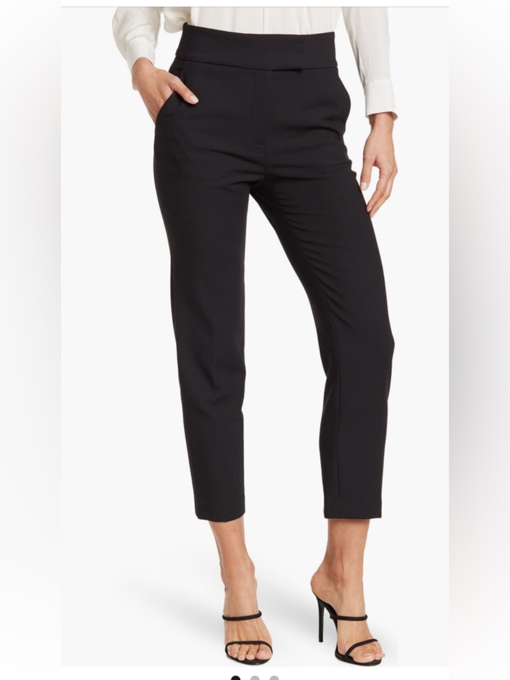Veronica Beard Townsend Trousers BLACK 4 STRAIGHT LEG Cropped